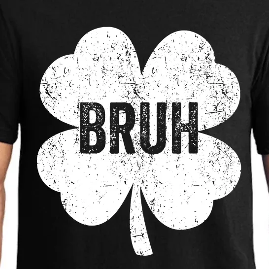 Bruh Meme Shamrock Funny St Patricks Day Teens Pajama Set