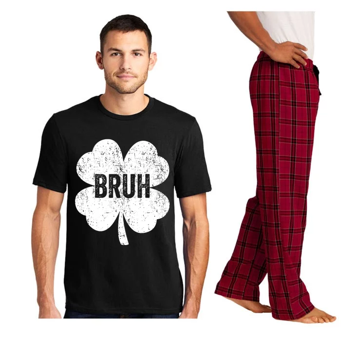 Bruh Meme Shamrock Funny St Patricks Day Teens Pajama Set