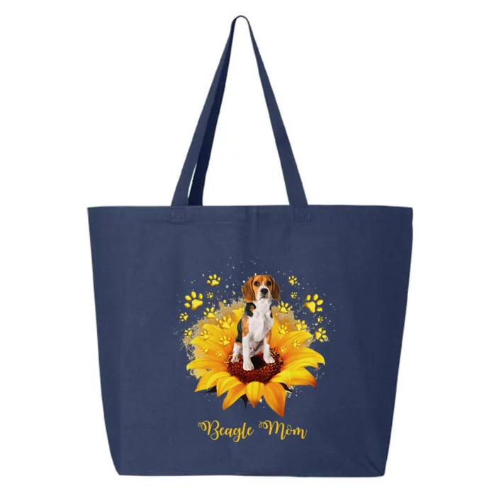 Beagle Mom Sunflower With Dog Paw MotherS Day 25L Jumbo Tote