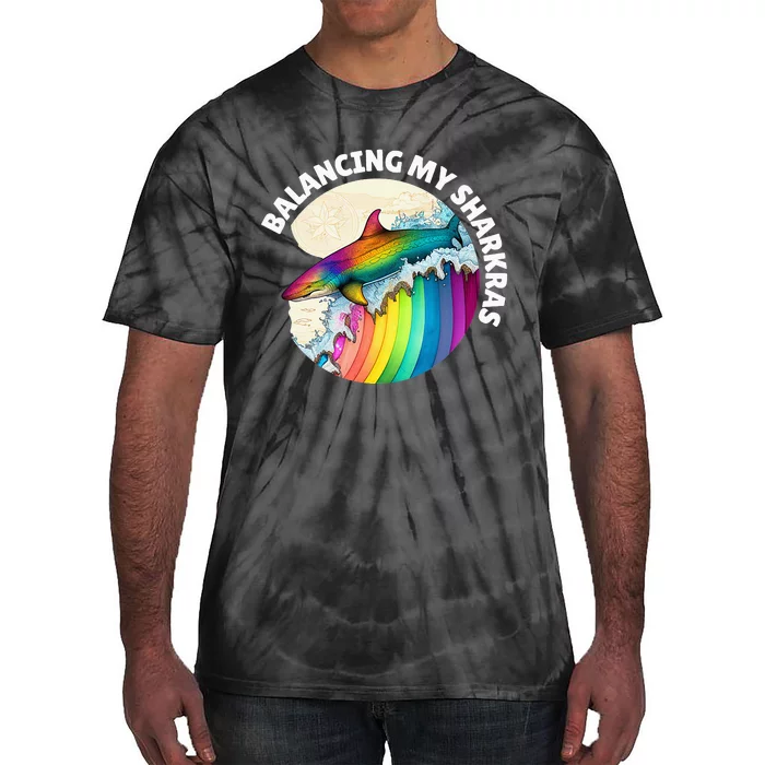 Balancing my Sharkras Spiritual Chakra Chakras Shark Tie-Dye T-Shirt