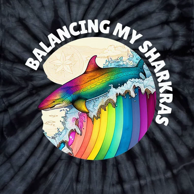 Balancing my Sharkras Spiritual Chakra Chakras Shark Tie-Dye T-Shirt