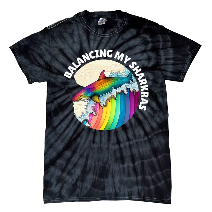 Balancing my Sharkras Spiritual Chakra Chakras Shark Tie-Dye T-Shirt