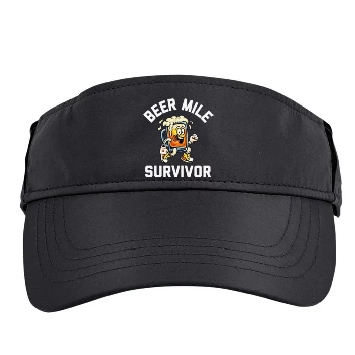 Beer Mile Survivor Funny Race Running Beer Drinkers Drinking Adult Drive Performance Visor