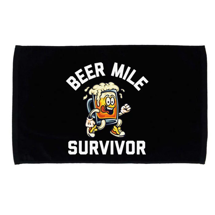 Beer Mile Survivor Funny Race Running Beer Drinkers Drinking Microfiber Hand Towel