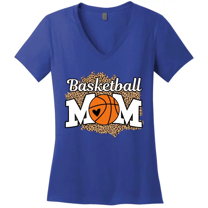 Basketball Mom Sport Team Game Day Fan Coach Mothers Day Meaningful Gift Women's V-Neck T-Shirt