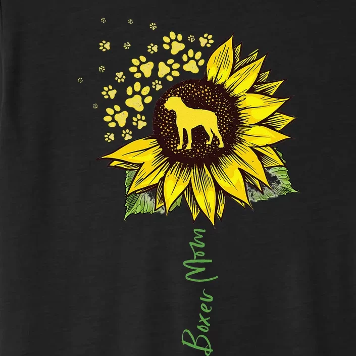 Boxer Mom Sunflower Boxer Dog Gifts Dog Mom Mama ChromaSoft Performance T-Shirt