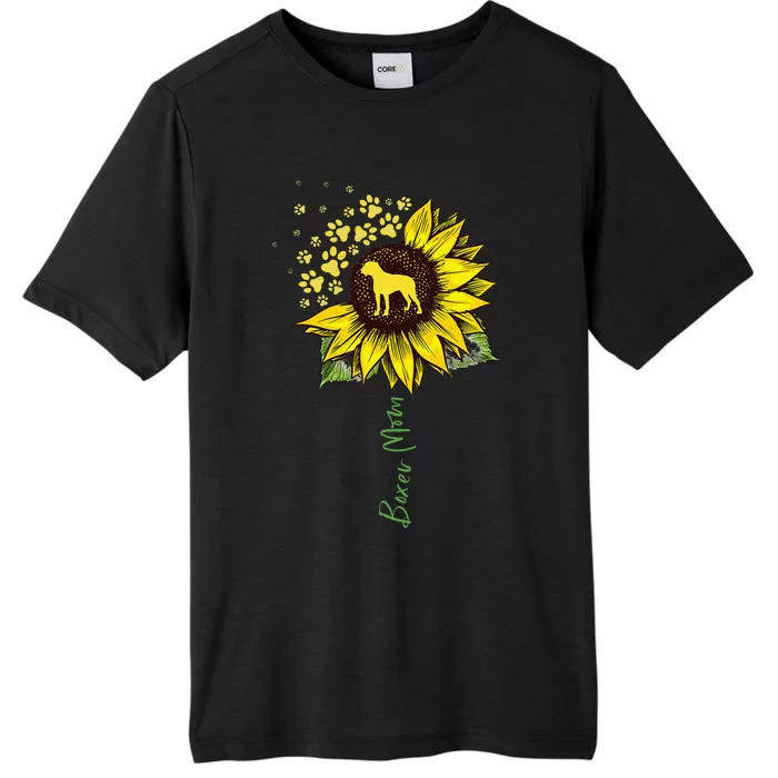 Boxer Mom Sunflower Boxer Dog Gifts Dog Mom Mama ChromaSoft Performance T-Shirt