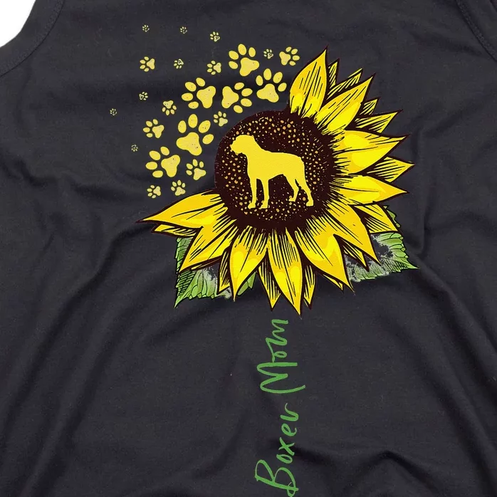 Boxer Mom Sunflower Boxer Dog Gifts Dog Mom Mama Tank Top