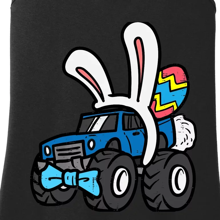 Bunny Monster Truck Bow Tie Cute Easter Boy Toddlers Ladies Essential Tank