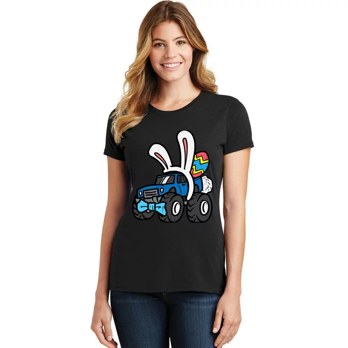 Bunny Monster Truck Bow Tie Cute Easter Boy Toddlers Women's T-Shirt