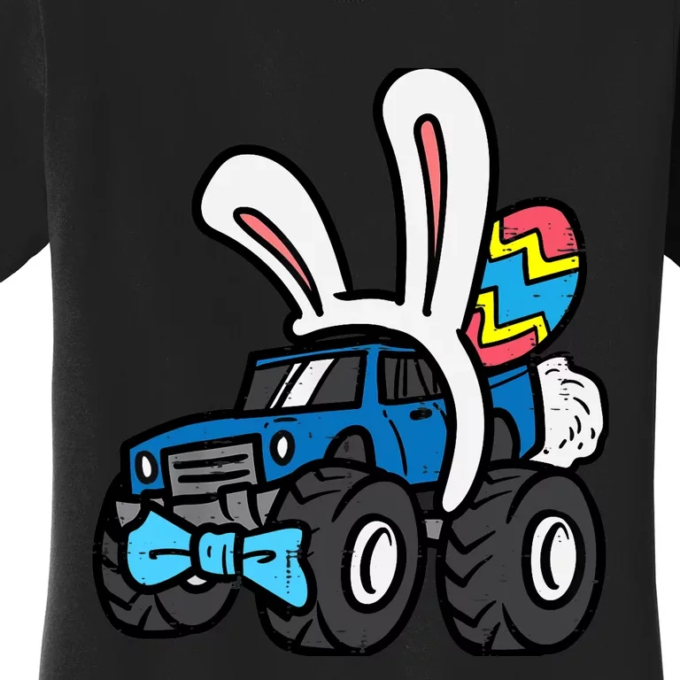 Bunny Monster Truck Bow Tie Cute Easter Boy Toddlers Women's T-Shirt