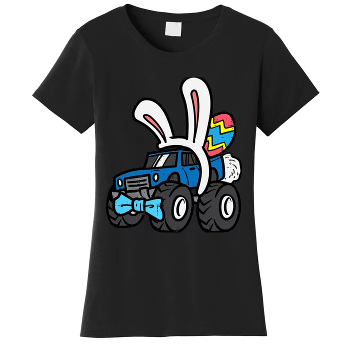 Bunny Monster Truck Bow Tie Cute Easter Boy Toddlers Women's T-Shirt