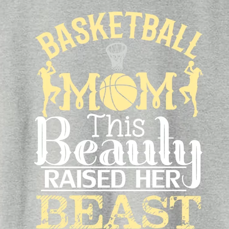 Basketball Mom This Beauty Raised Her Beast Basketball Gift Women's Crop Top Tee