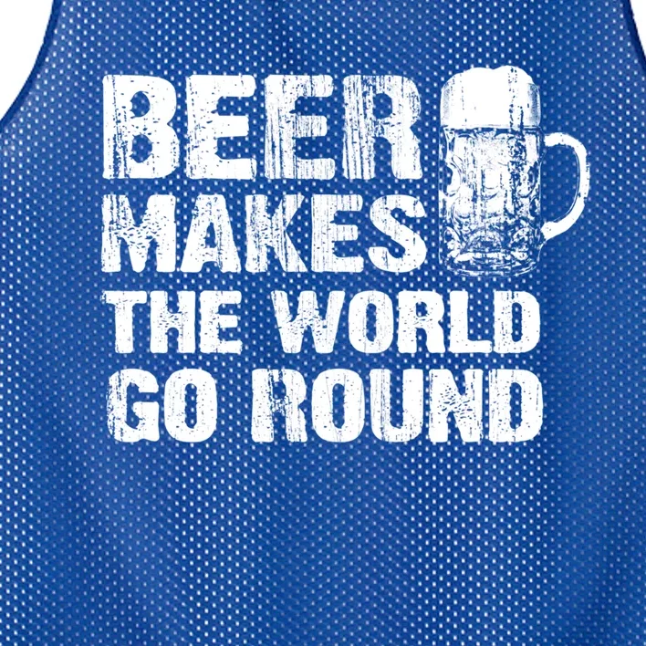 Beer Makes The World Go Round Gift Mesh Reversible Basketball Jersey Tank