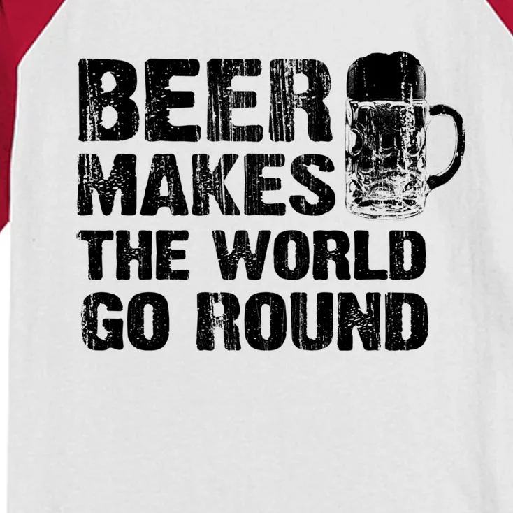 Beer Makes The World Go Round Gift Kids Colorblock Raglan Jersey