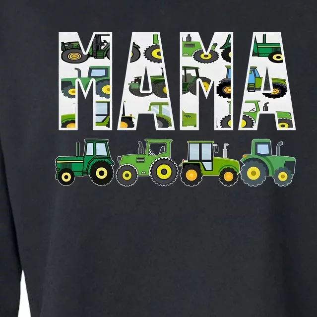 Boy Mama Tractor Son Mom Toy Lover Cropped Pullover Crew