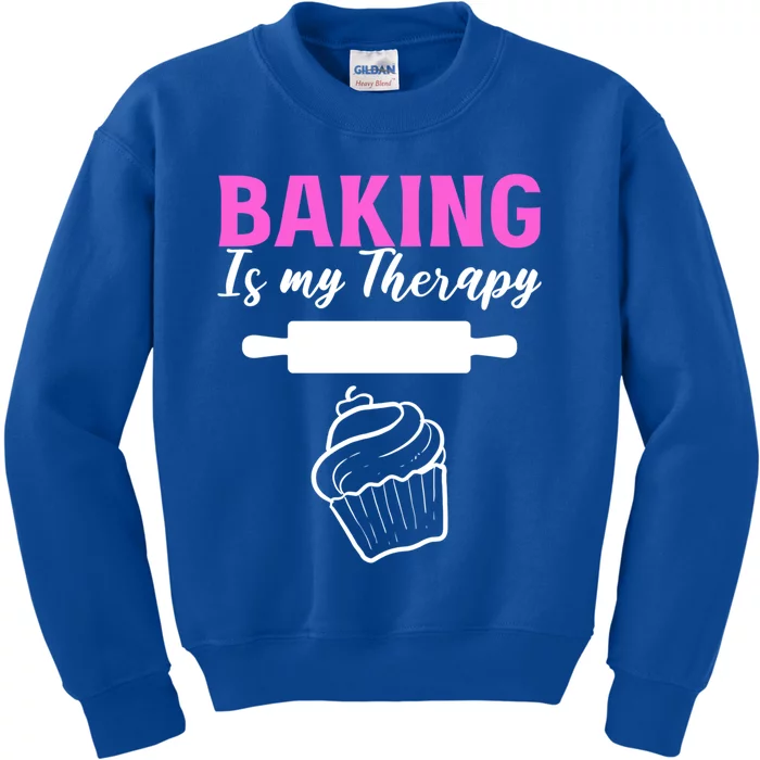 Baking My Therapy Pastry Chef Great Gift Kids Sweatshirt