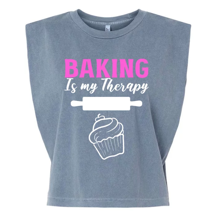 Baking My Therapy Pastry Chef Great Gift Garment-Dyed Women's Muscle Tee