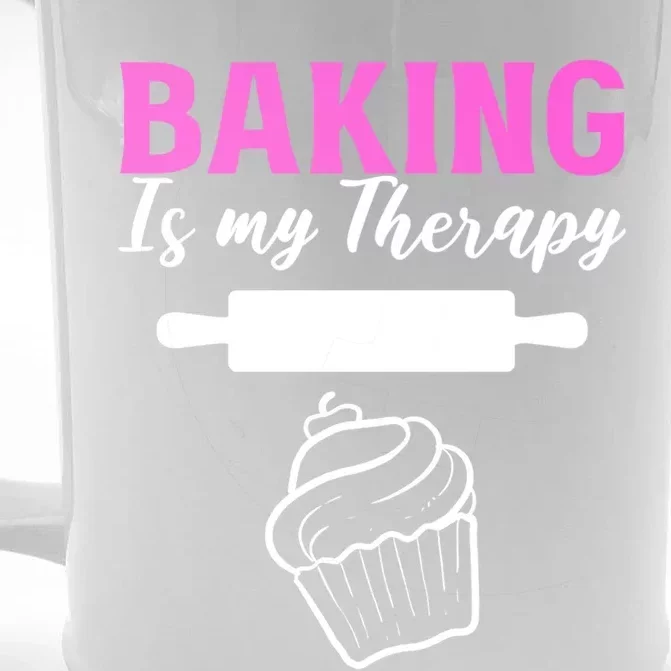 Baking My Therapy Pastry Chef Great Gift Front & Back Beer Stein