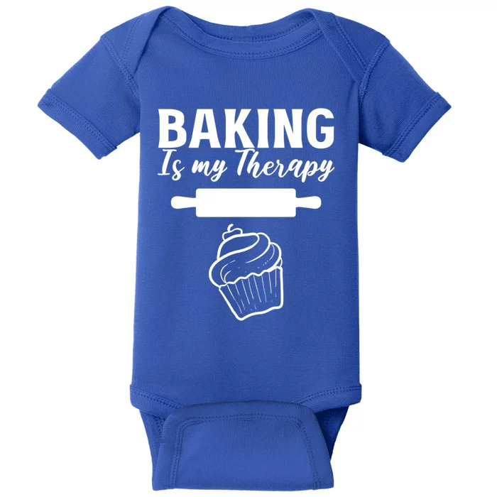 Baking My Therapy Pastry Chef Gift Baby Bodysuit