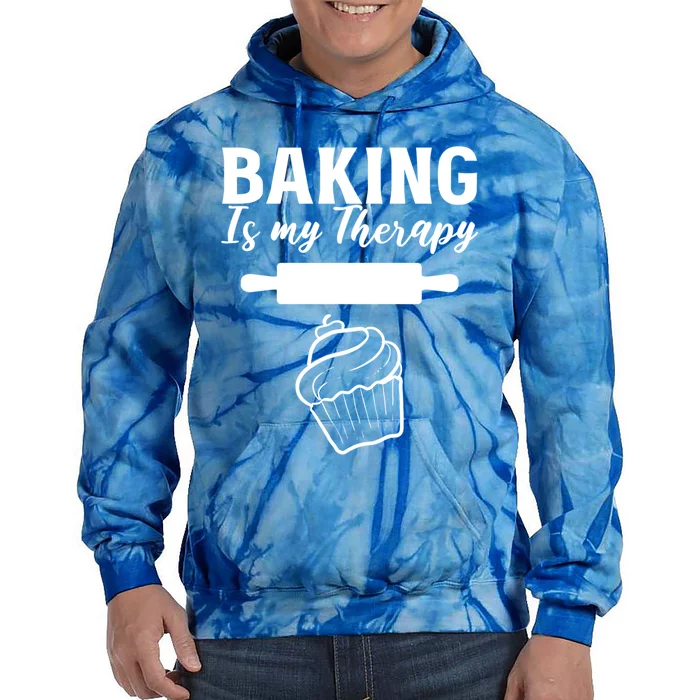 Baking My Therapy Pastry Chef Gift Tie Dye Hoodie