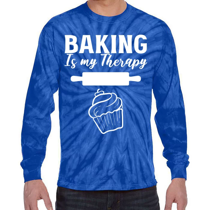 Baking My Therapy Pastry Chef Gift Tie-Dye Long Sleeve Shirt