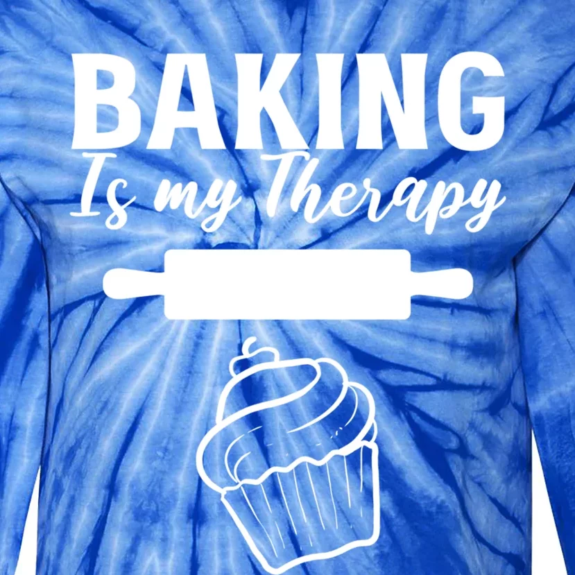 Baking My Therapy Pastry Chef Gift Tie-Dye Long Sleeve Shirt