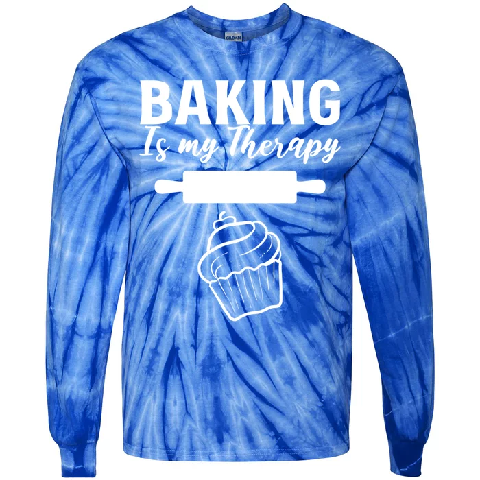 Baking My Therapy Pastry Chef Gift Tie-Dye Long Sleeve Shirt