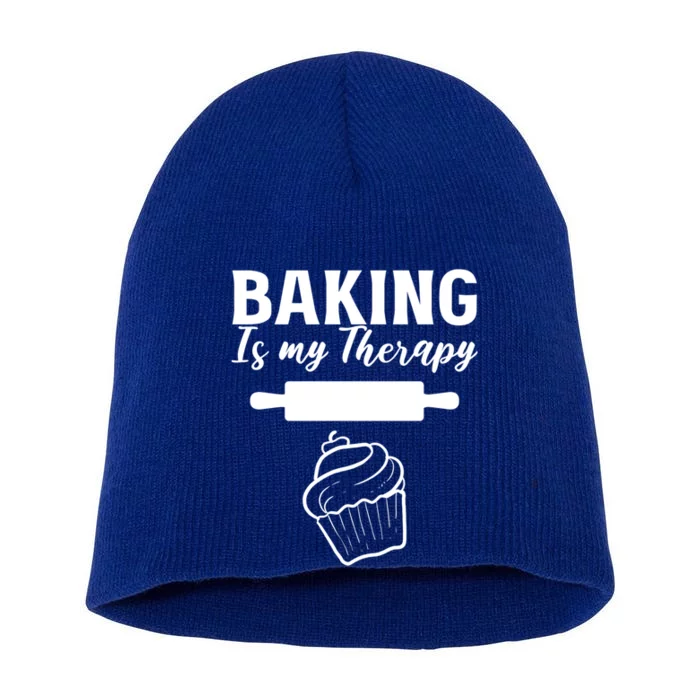 Baking My Therapy Pastry Chef Gift Short Acrylic Beanie