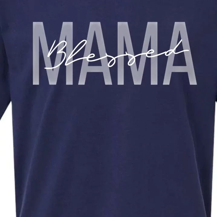 Blessed Mama Tough As A Mother Gift Sueded Cloud Jersey T-Shirt