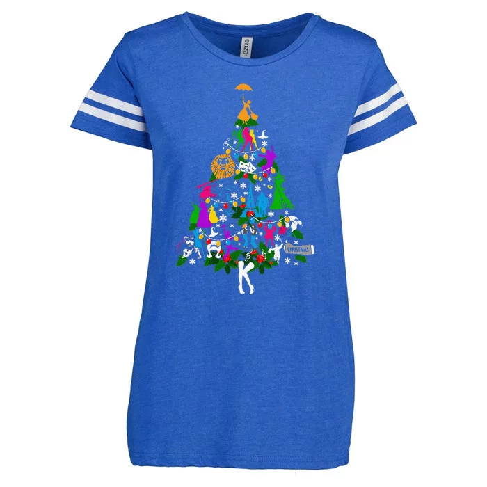 Broadway Musical Theater Christmas Tree Enza Ladies Jersey Football T-Shirt