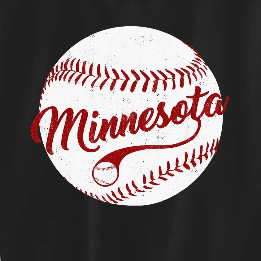 Baseball Minnesota Team Love Baseball National Pastime Kids Sweatshirt