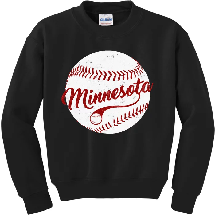 Baseball Minnesota Team Love Baseball National Pastime Kids Sweatshirt