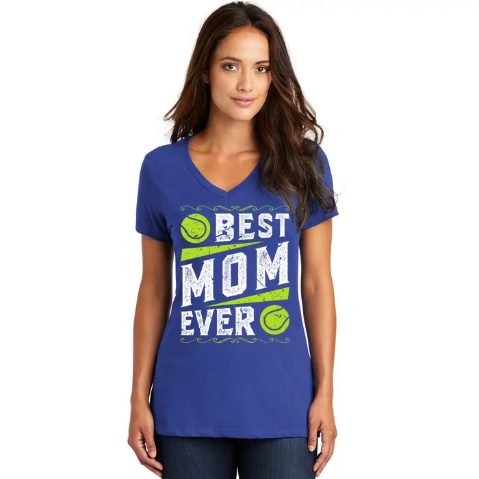 Best Mom Tennis Gift Women's V-Neck T-Shirt