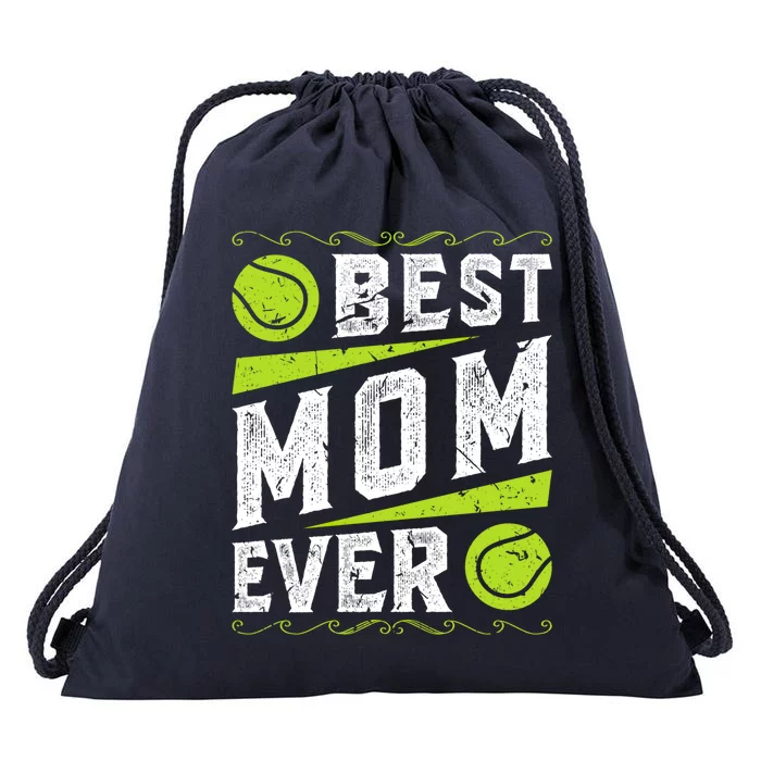 Best Mom Tennis Gift Drawstring Bag