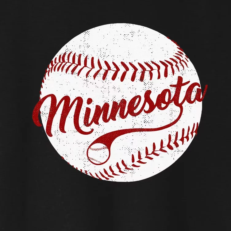 Baseball Minnesota Team Love Baseball National Pastime Women's Crop Top Tee