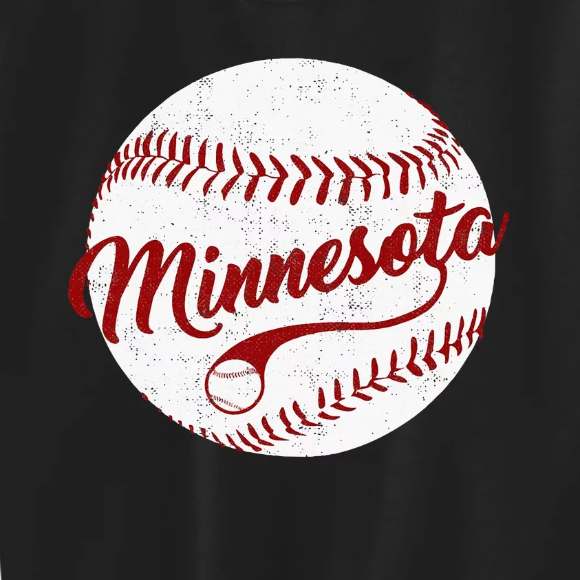 Baseball Minnesota Team Love Baseball National Pastime Kids Sweatshirt