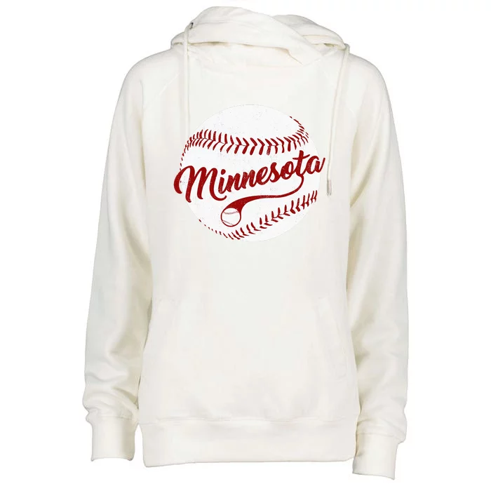 Baseball Minnesota Team Love Baseball National Pastime Womens Funnel Neck Pullover Hood