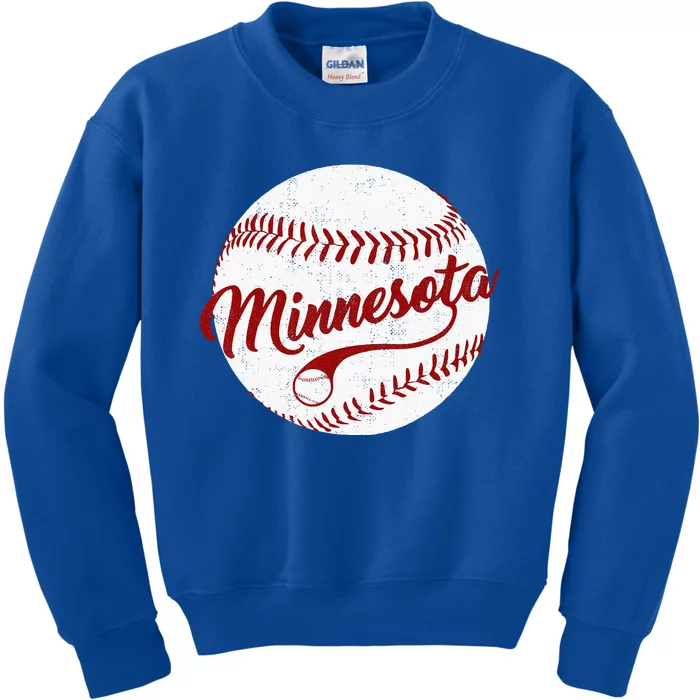 Baseball Minnesota Team Love Baseball National Pastime Kids Sweatshirt