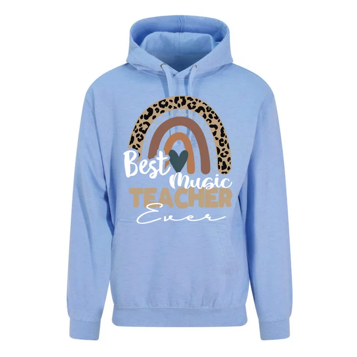 Best Music Teacher Ever Boho Rainbow Teacher Appreciation Gift Unisex Surf Hoodie