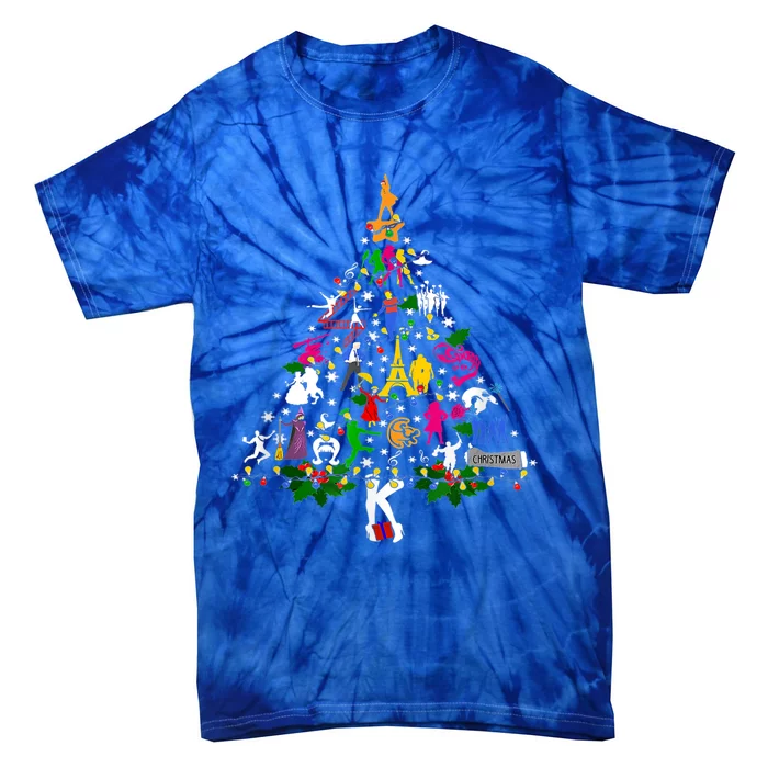 Broadway Musical Theatre Christmas Tree Funny Xmas Gift Tie-Dye T-Shirt