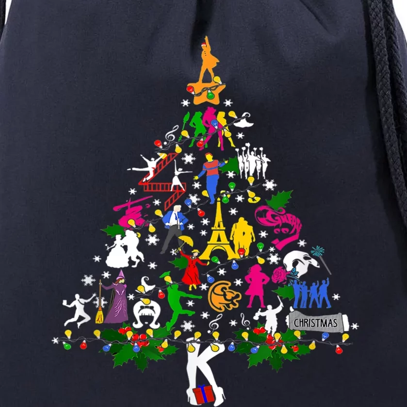 Broadway Musical Theatre Christmas Tree Funny Xmas Gift Drawstring Bag