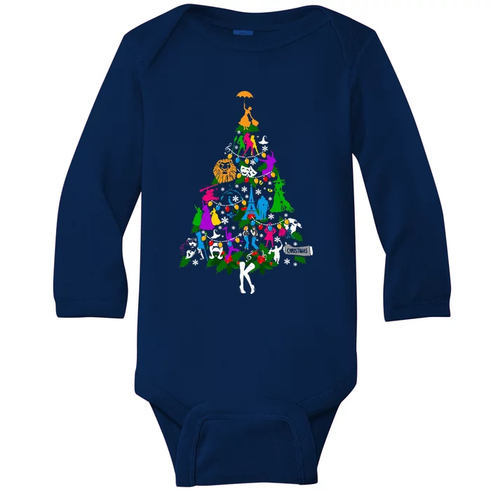 Broadway Musical Theatre Christmas Tree Baby Long Sleeve Bodysuit