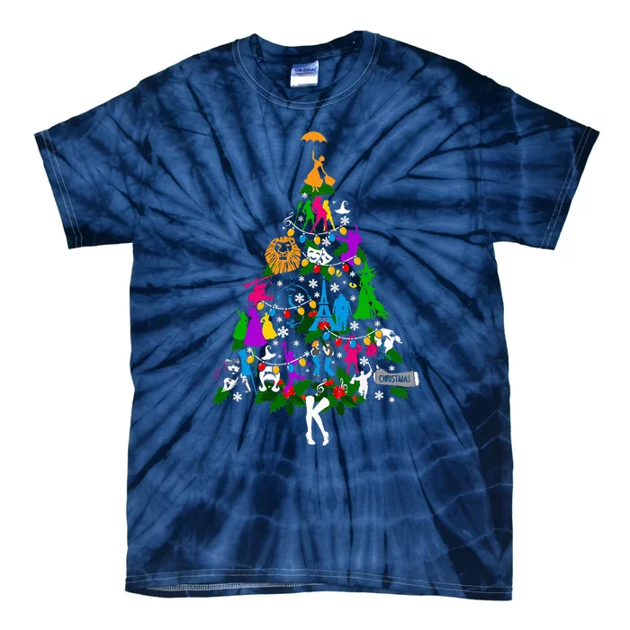 Broadway Musical Theatre Christmas Tree Tie-Dye T-Shirt