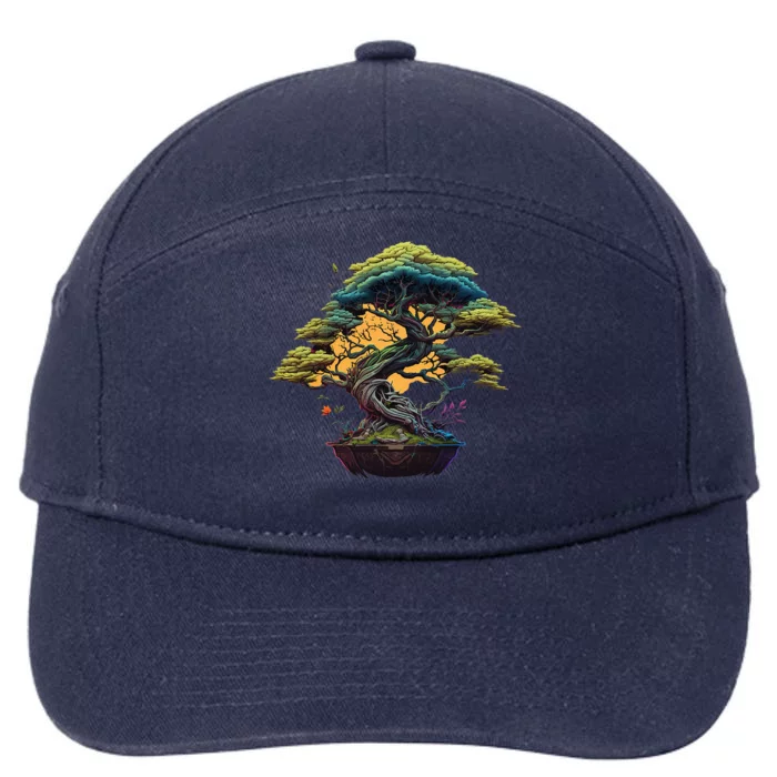 Bonkei Miniature Tree On Japanese Bonsai Tree 7-Panel Snapback Hat