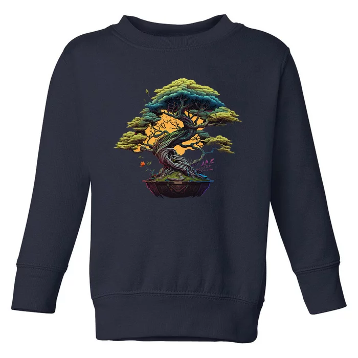 Bonkei Miniature Tree On Japanese Bonsai Tree Toddler Sweatshirt