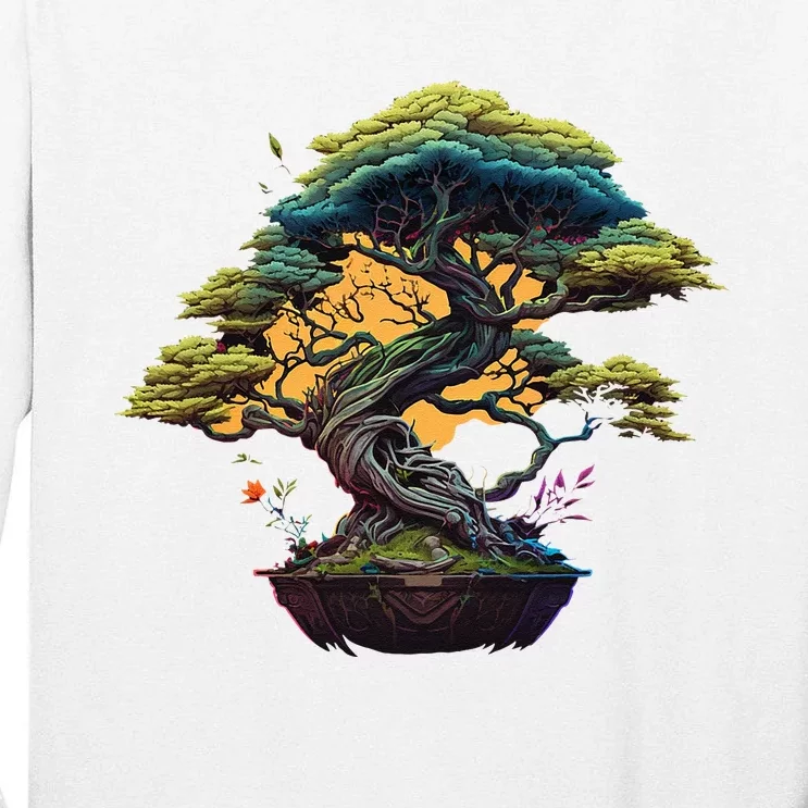 Bonkei Miniature Tree On Japanese Bonsai Tree Tall Long Sleeve T-Shirt