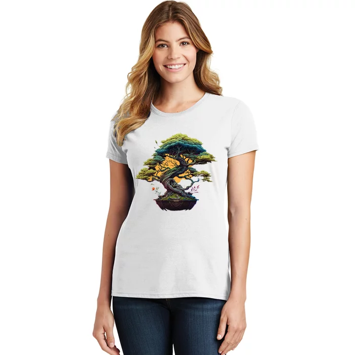 Bonkei Miniature Tree On Japanese Bonsai Tree Women's T-Shirt