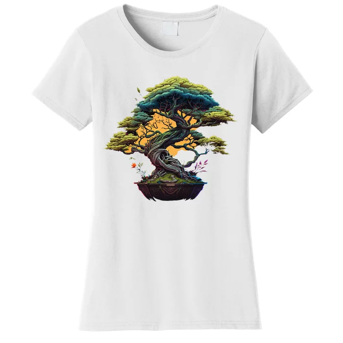 Bonkei Miniature Tree On Japanese Bonsai Tree Women's T-Shirt