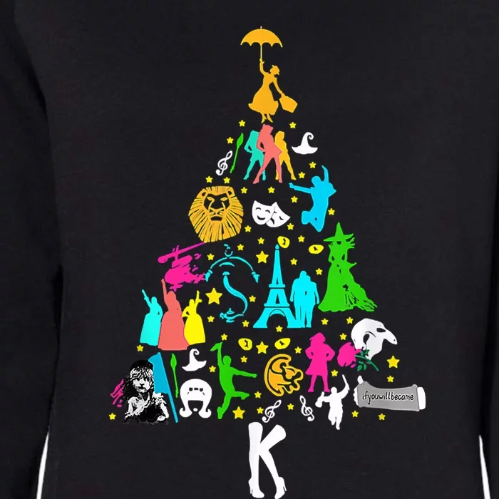 Broadway Musical Theatre Christmas Tree Funny Xmas Classic Womens California Wash Sweatshirt